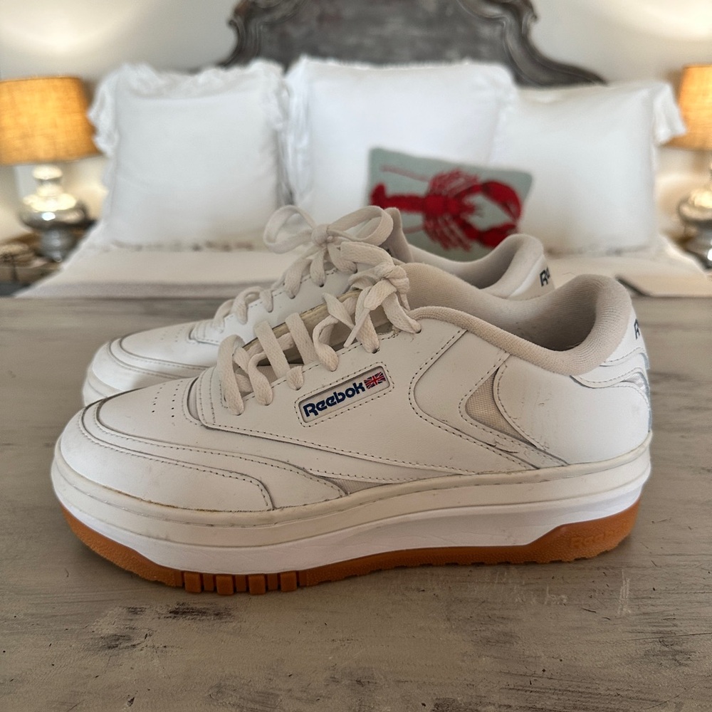 Reebok Club C Extra Platform Sneakers White/Blue - Picture 5 of 12
